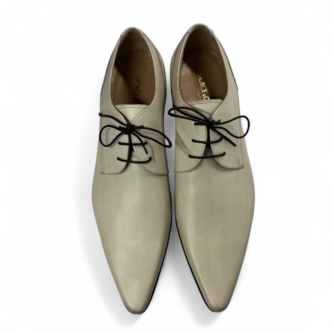 ほぼ新品 ドルガバ ロングノーズ プレーントゥ アイボリー 27.5cm