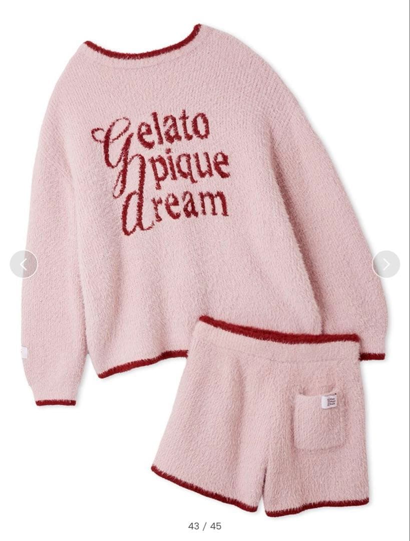 ジェラートピケ ジェラピケ ラメフェザーカーディガン&ショートパンツセット