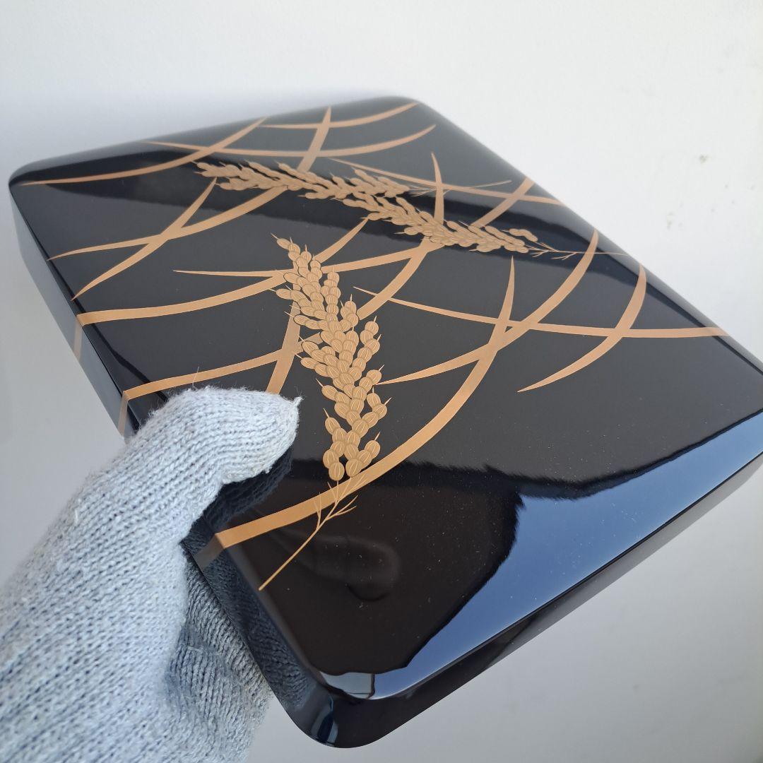 【輪島塗　硯箱セット】布着本堅地 硯、水滴　曽我路幸作　未使用品