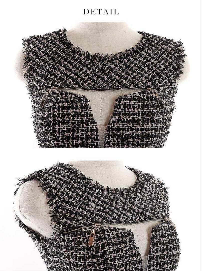 ROBE de FLEURS Glossyグロッシーツイードドレス　xs