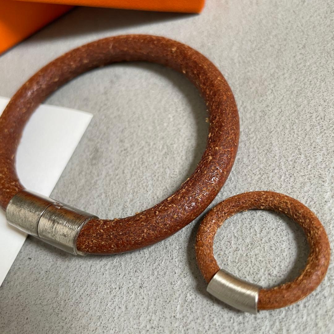 HERMES エルメス バングル リング 2点セット イオタ レザー H金具