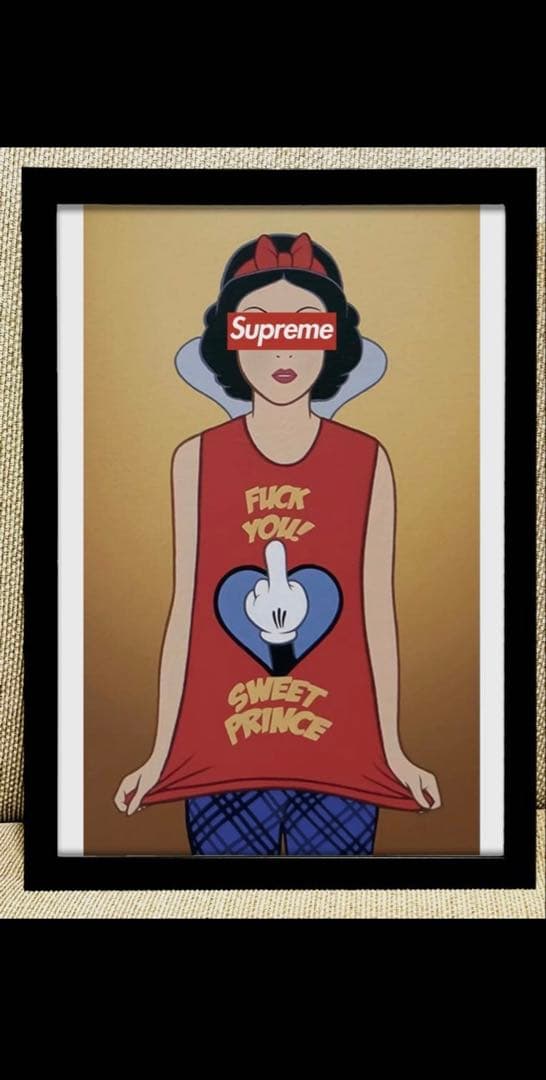 326 supreme アートポスター アメリカンレトロ 額付き - メルカリ
