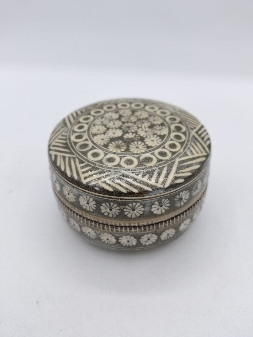 c455 香合 富士五湖窯 青三島 細川秀年 木箱 茶道具 古物