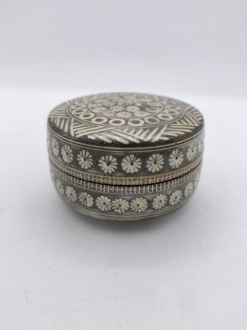 c455 香合 富士五湖窯 青三島 細川秀年 木箱 茶道具 古物