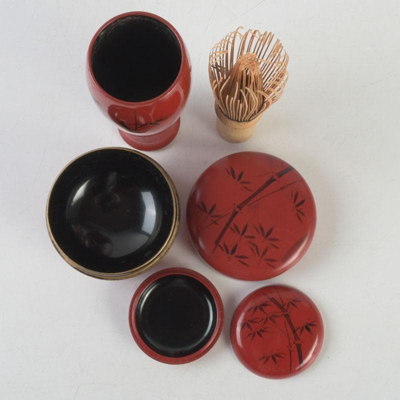 茶道具 利休茶箱 京焼 加藤昌山作 茶碗 振出など 八点一式