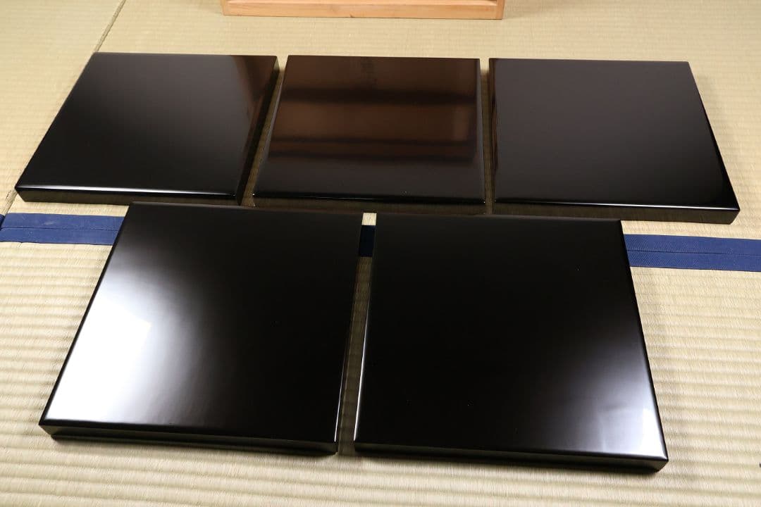 良好 懐石道具一式 木製漆器 各種椀 引き盃 盃台 折敷 四方膳 欅 CM183