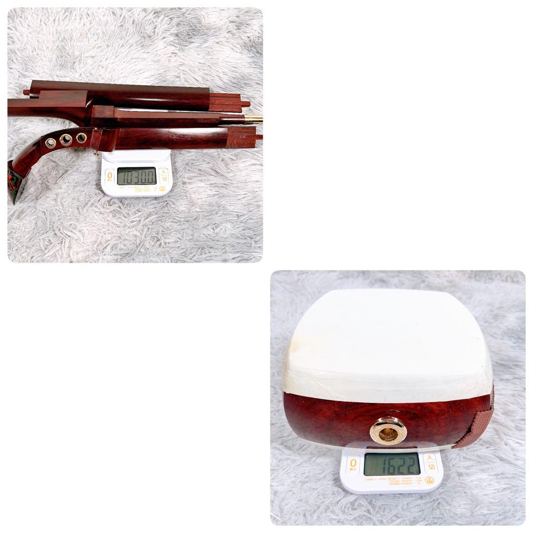 希少】津軽三味線 紅木 太棹 東さわり付 本皮 皮やぶれなし 二本溝