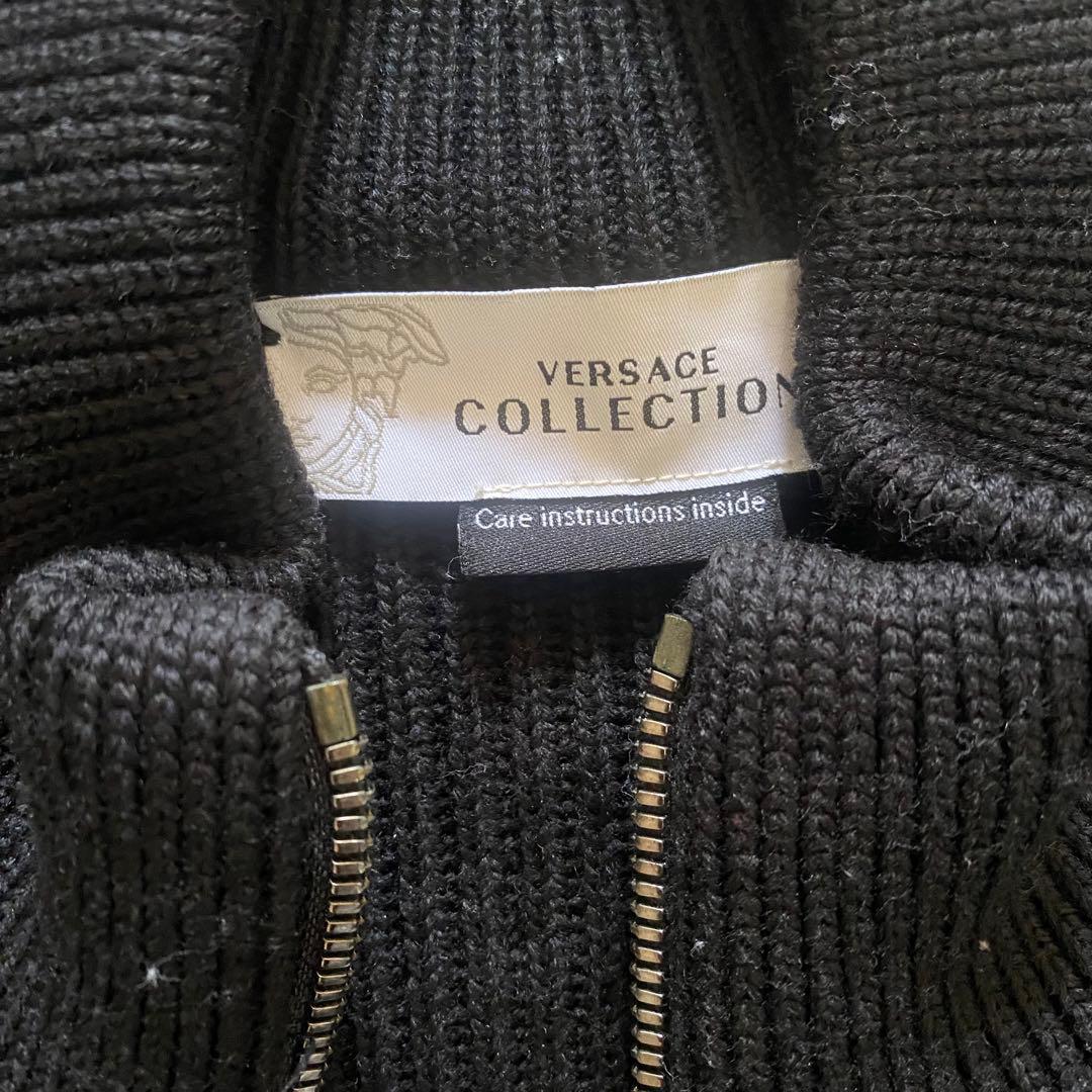 VERSACE COLLECTION ニットレザージップジャケット　ヴェルサーチ