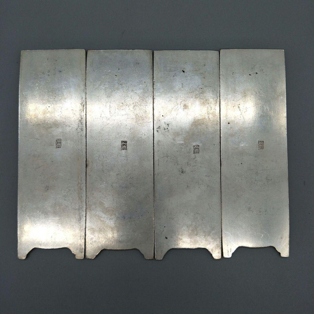 銅 細工 中国神話八仙過海 屏風 挿屏 茶台 文机 装飾品 工芸品