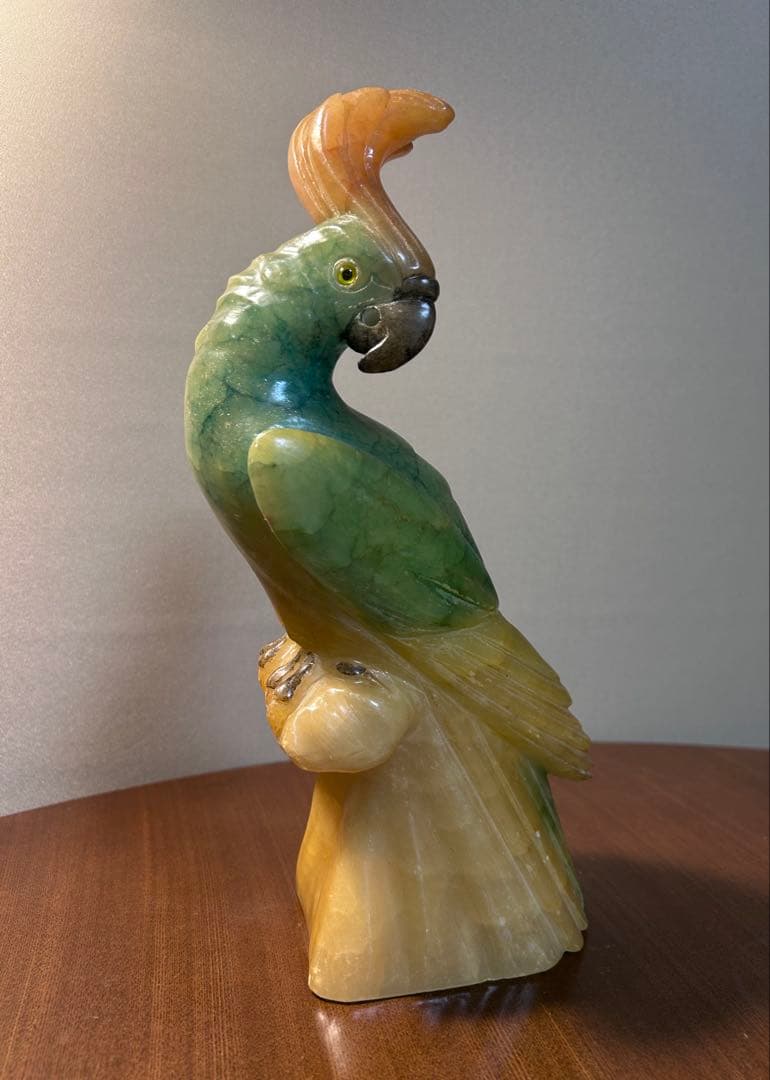 イタリア製 ヴィンテージ オブジェ オウム彫刻 アルバスター - メルカリ