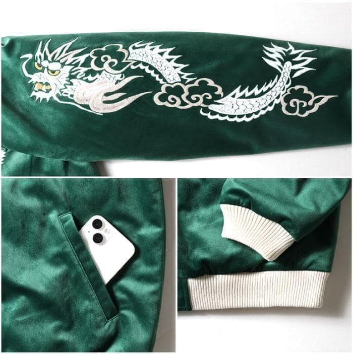 新品＊HOUSTON 別珍 スーベニアジャケット トナカイ柄 ブラック XL