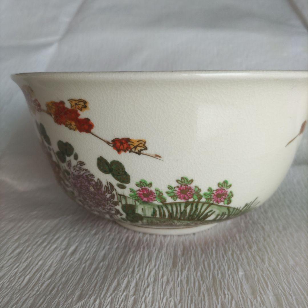 鶏と紅葉の模様の陶器』工芸品・観賞用