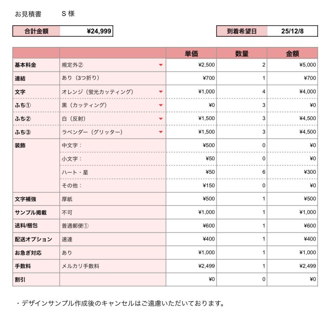 ◎【S様】12/8 ★ 団扇屋さん うちわ文字 連結 文字パネル