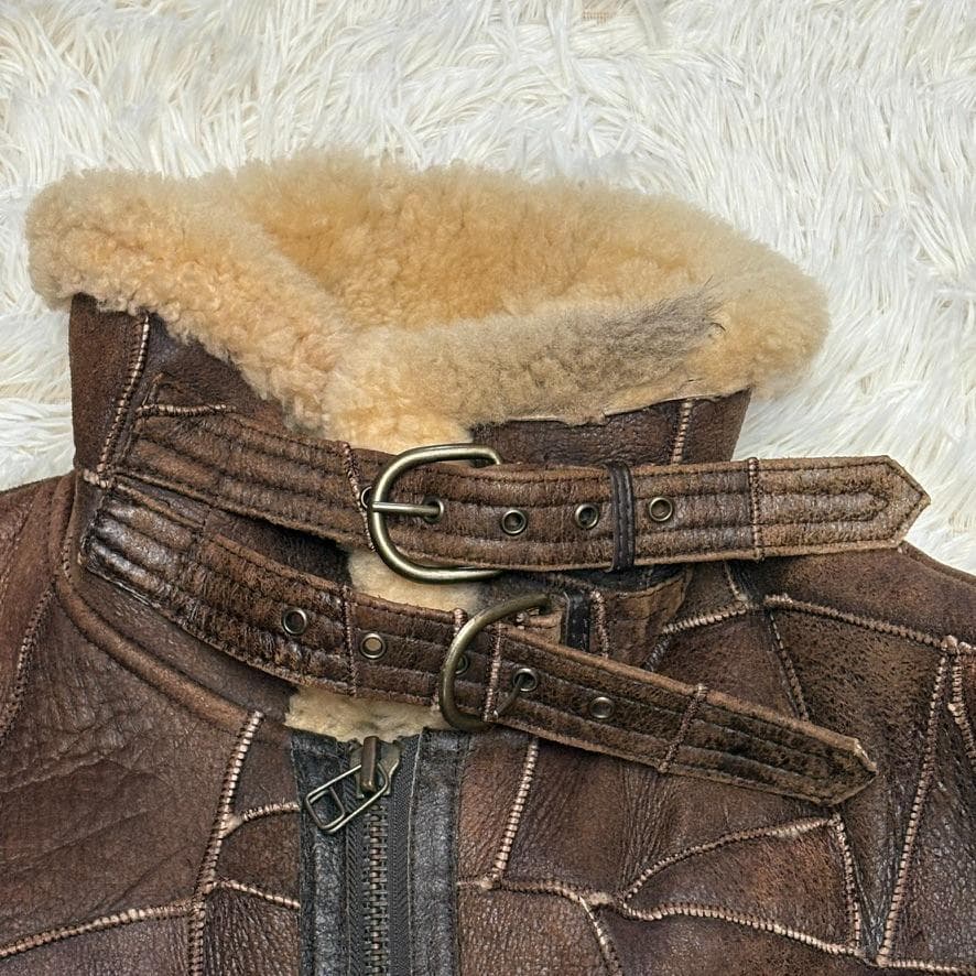 雰囲気抜群 リアルムートンジャケット B3 フライトジャケット パッチ