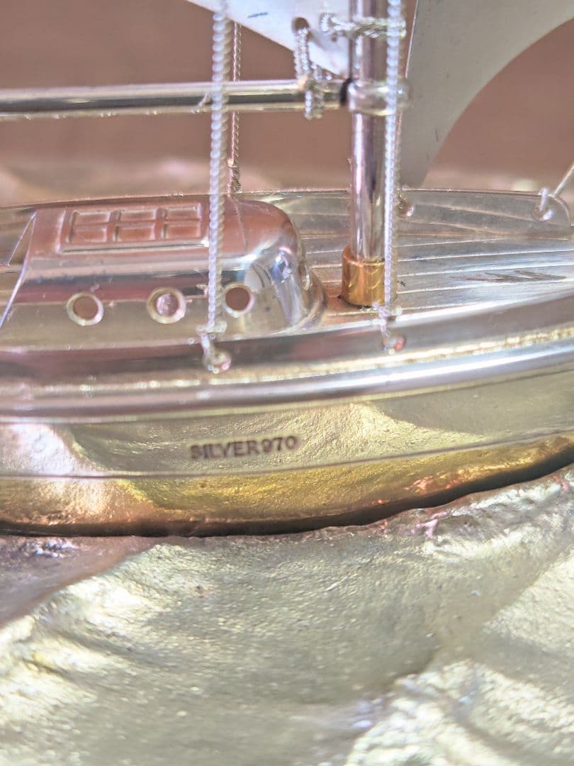 シルバー970 銀製 ヨット　舟　船　置物　金属　工芸