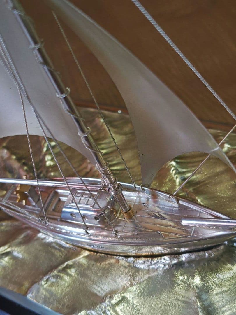 シルバー970 銀製 ヨット　舟　船　置物　金属　工芸