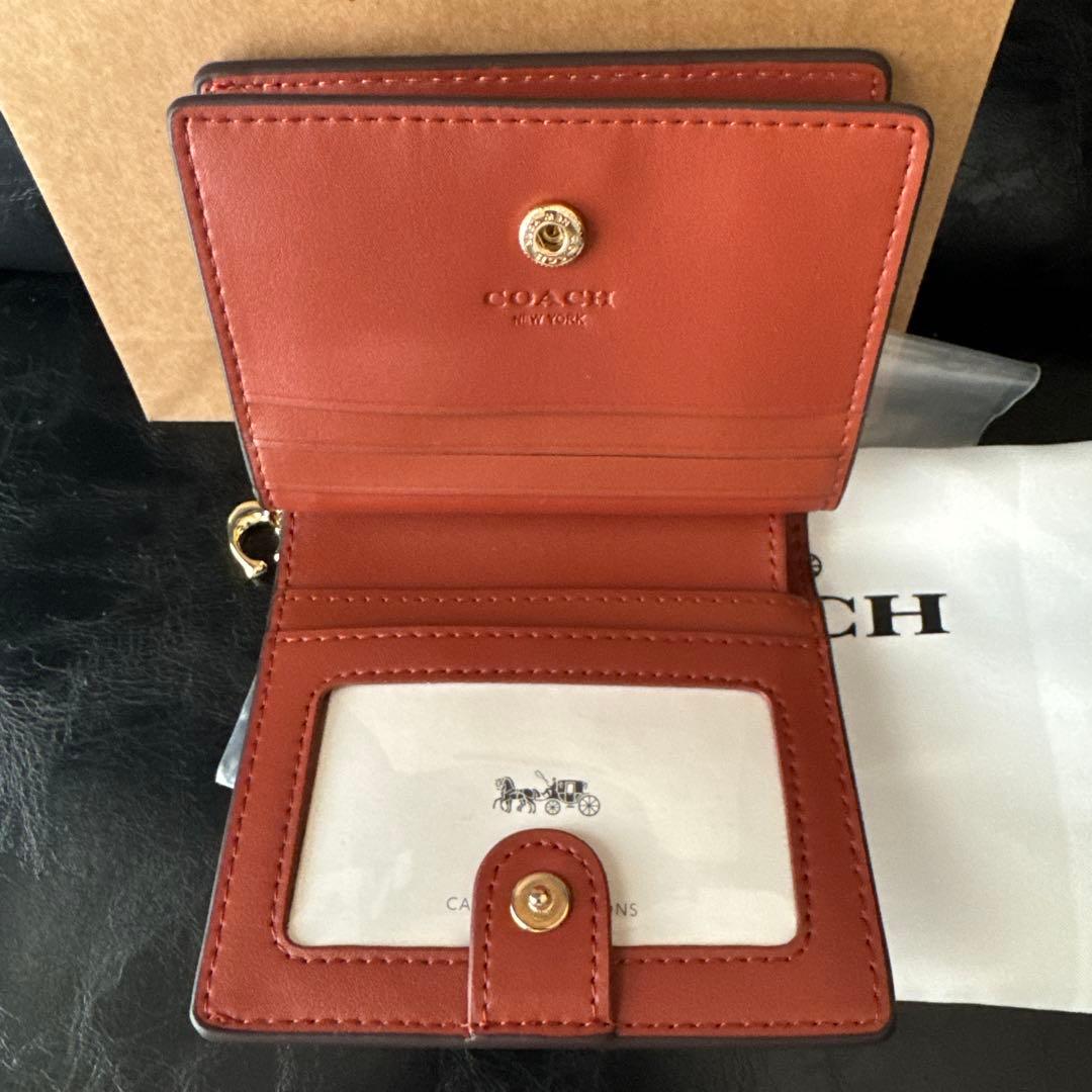 COACH 二つ折り財布 猫 プリント ねこ ネコ