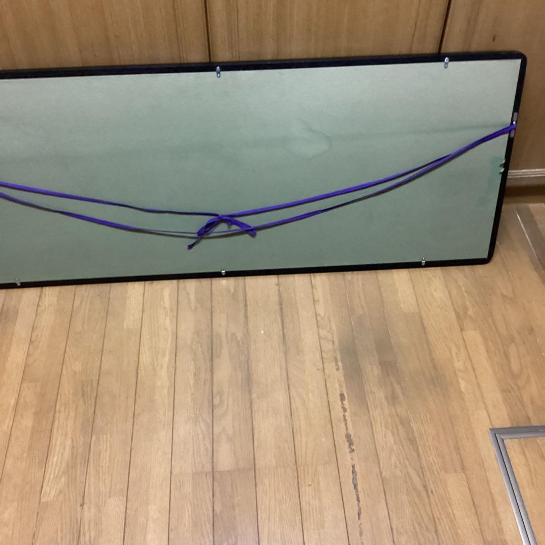 扁額　日本画　【　秀　園　筆　】　蓮の花図　木枠扁額仕立　47cmx123cm