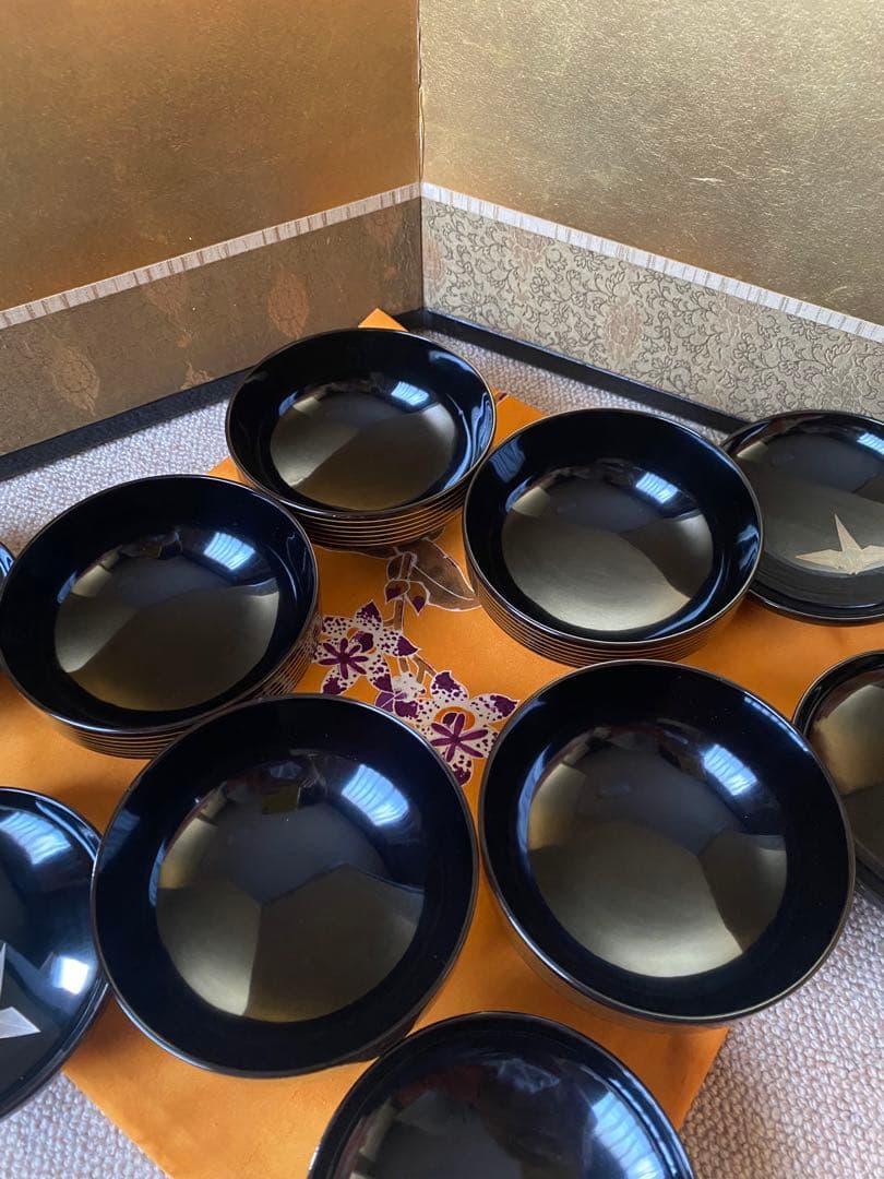 吸物椀　独楽　加賀蒔絵　五客