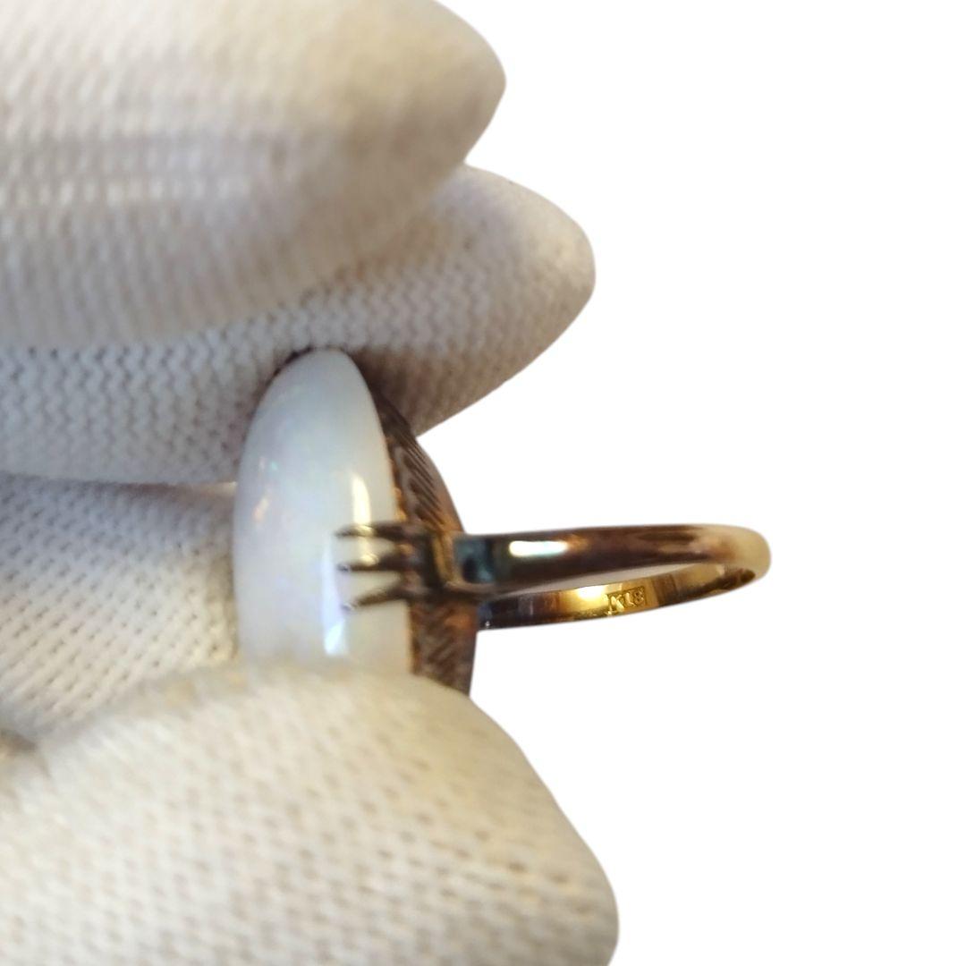 K18 オパール リング 総重量約5g 遊色あり 指輪 天然石