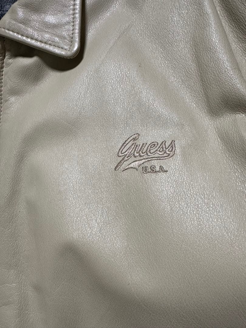 ゲス USA リアルレザー本革トラッカージャケットライダース M〜L