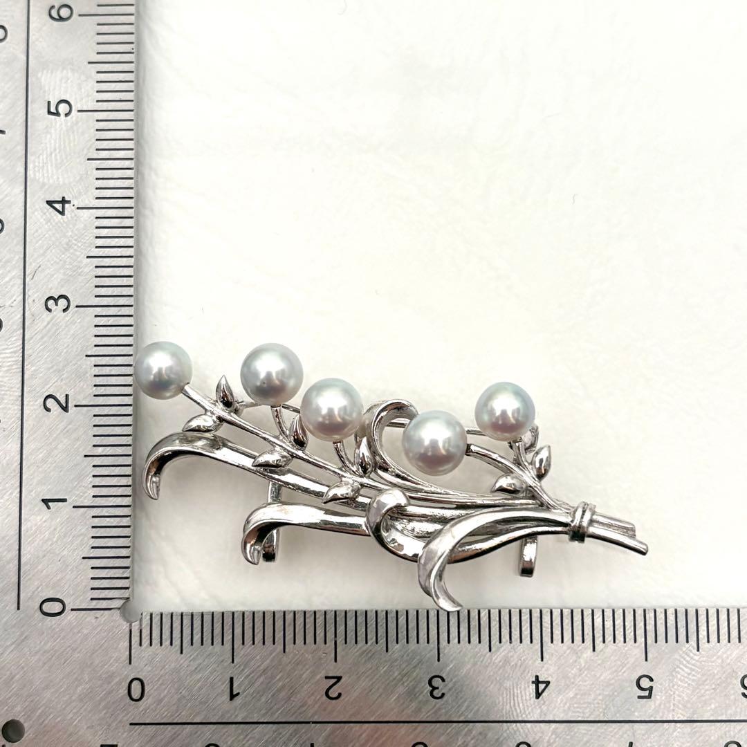 380【ミキモト】シルバー パール ブローチ 帯留めの通販はau PAY