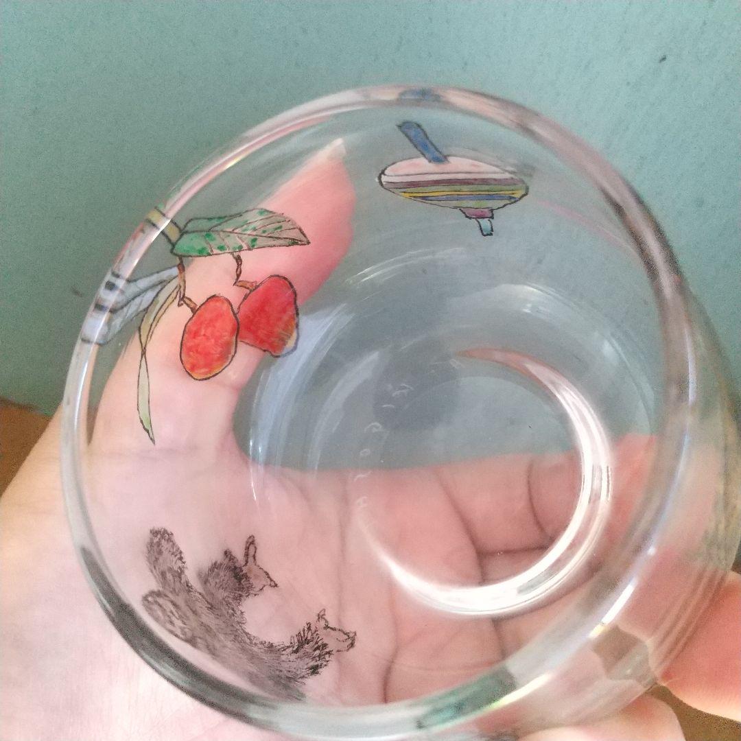 美品木越あいしりとり文グラスネコマウンテンゴリラガラス作家