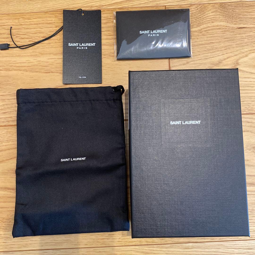 〈美品〉SAINT LAURENT PARIS 折り財布 レザー カーキ　箱有り