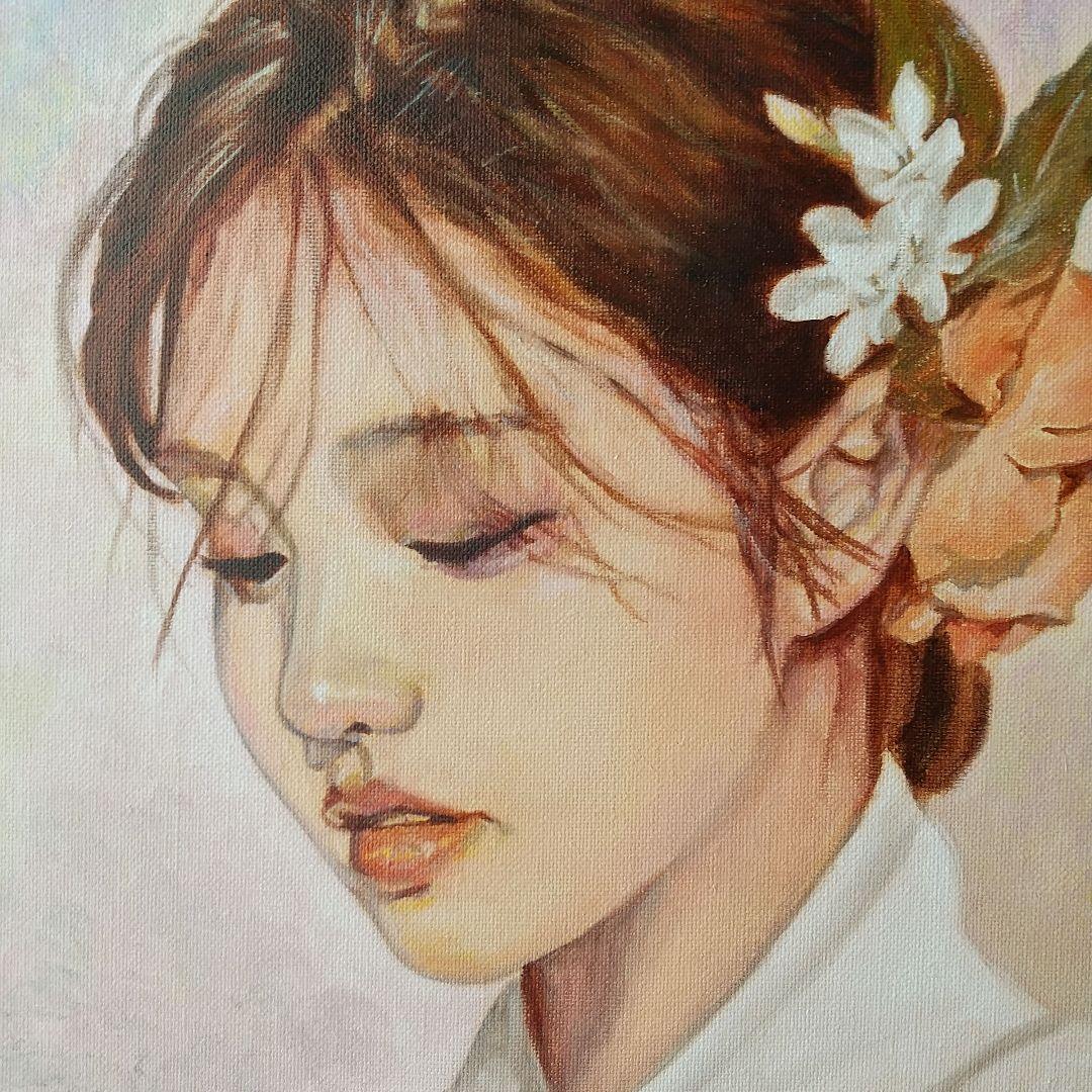 女性の肖像 油彩画 8号 F8 油絵 人物画#5 女性の肖像 油彩画 8号 F8 油絵 人物画#5 女性の肖像 油彩