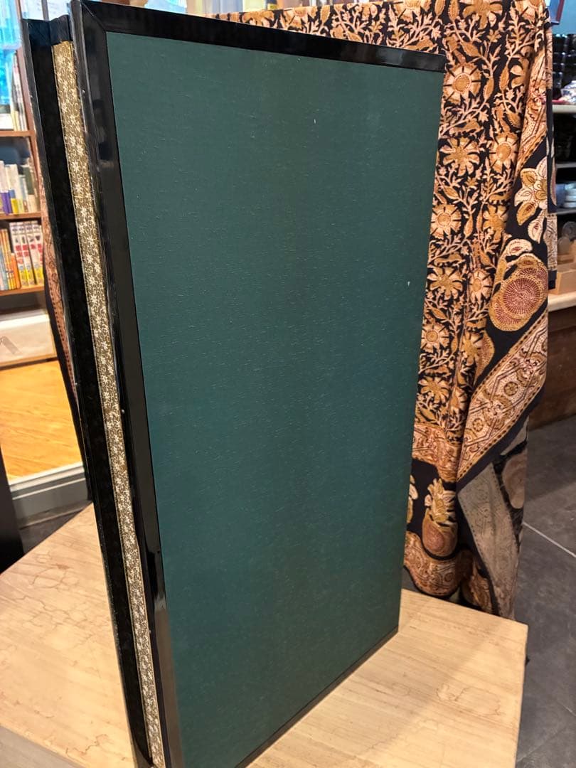 般若心経 屏風 共箱木箱 鄭容福書 美品 表装にシミや