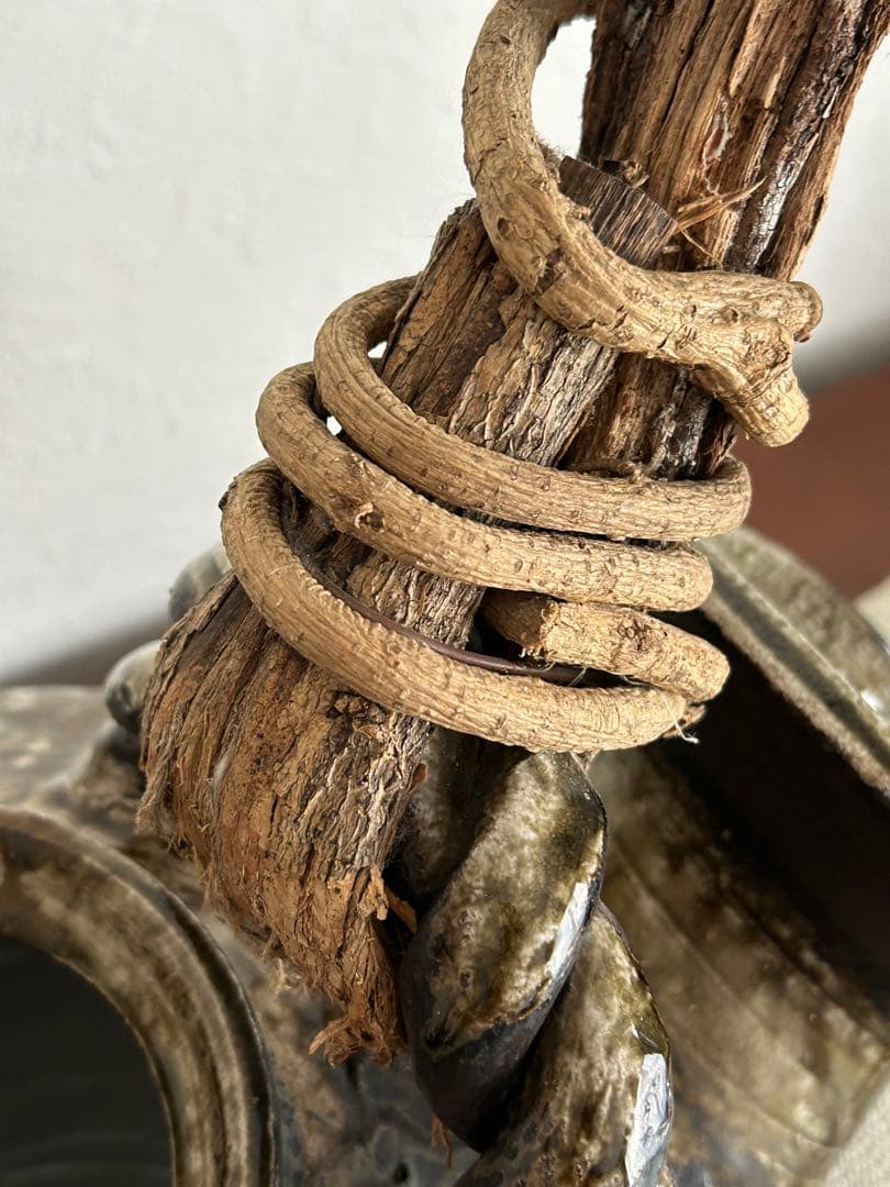 【送料無料】信楽焼　手造り　土瓶　花瓶　置物　特大