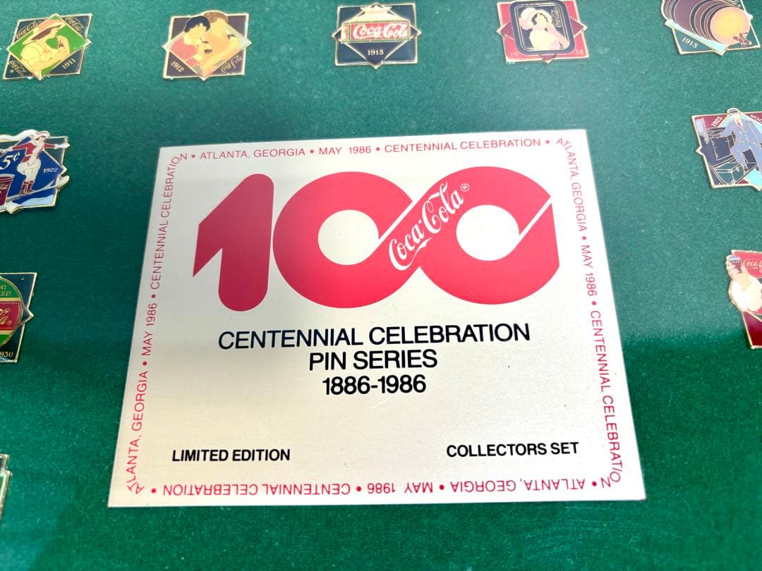コカコーラ100周年記念ピンバッジセット 額装限定品 1886-1986 - メルカリ