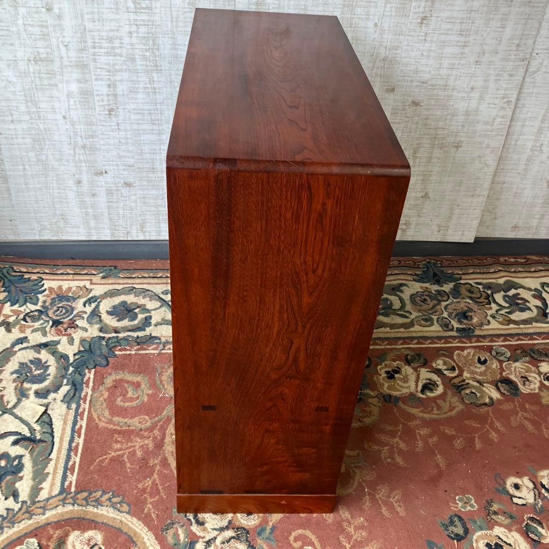 昭和レトロ 茶箪笥 木製食器棚 ガラス戸付 ヴィンテージ収納棚 古道具