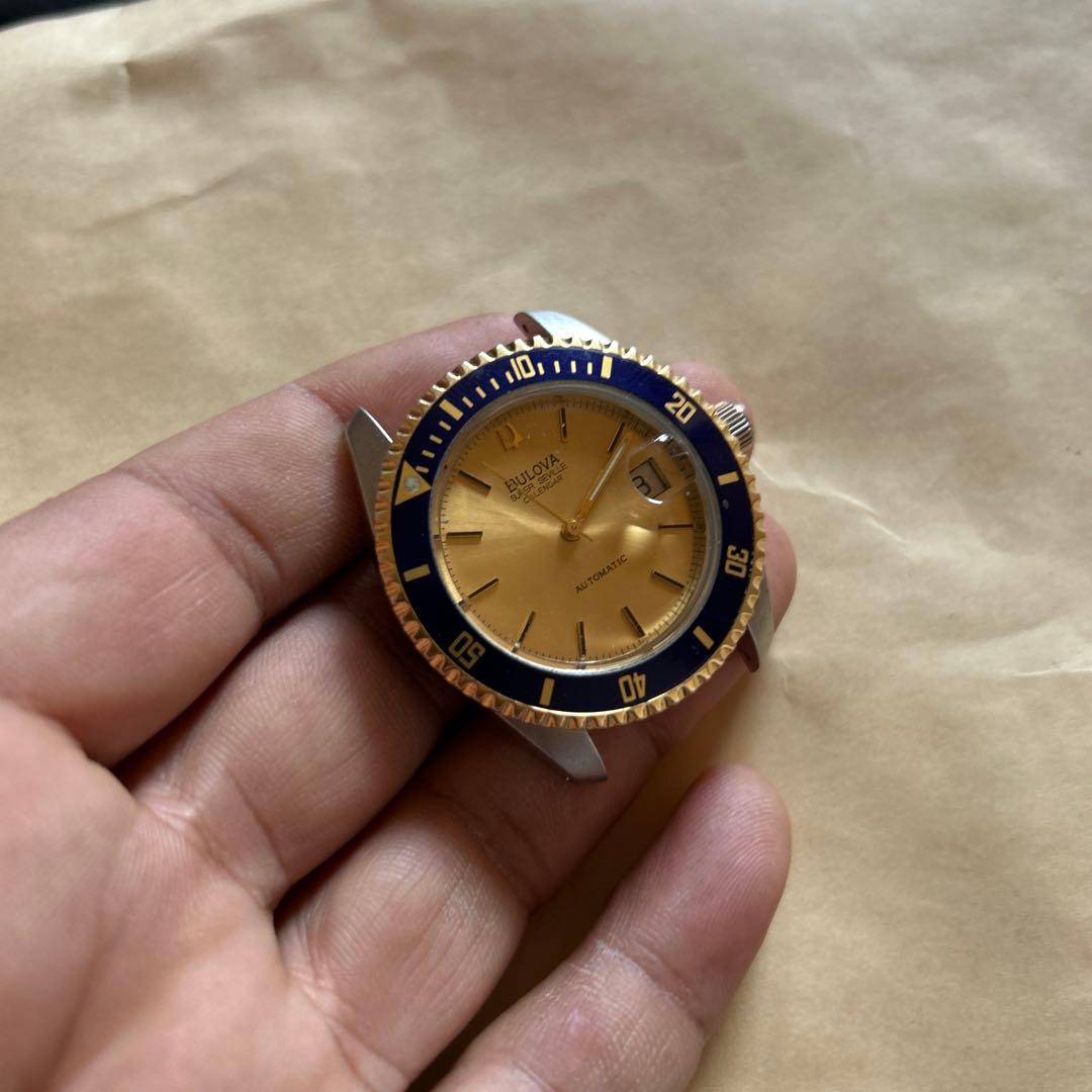 招*猫様 Bulova 自動巻き時計 ゴールド/ブルー