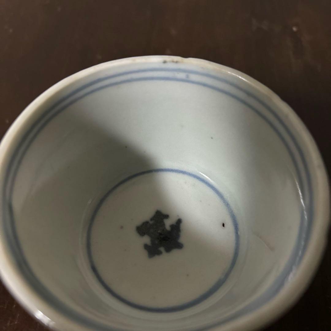 古伊万里染付蕎麦猪口 初期手 江戸時代 骨董品．アンティーク 料治熊太