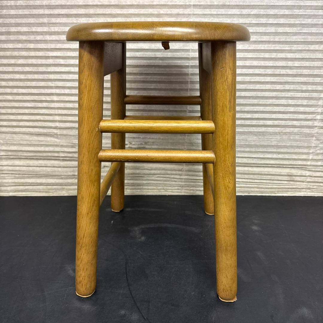 ☆カリモク家具　木製スツール　廃盤モデル　丸イス　刈谷木工　1997年製