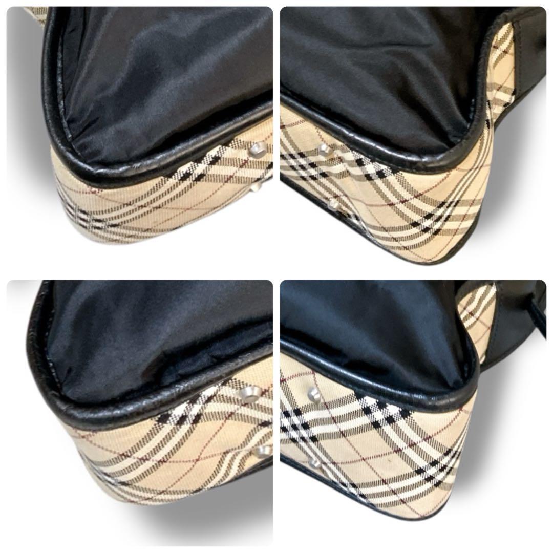 バーバリー ブラックレーベル 良品 ラウンドノバチェックブリーフケース ブラック