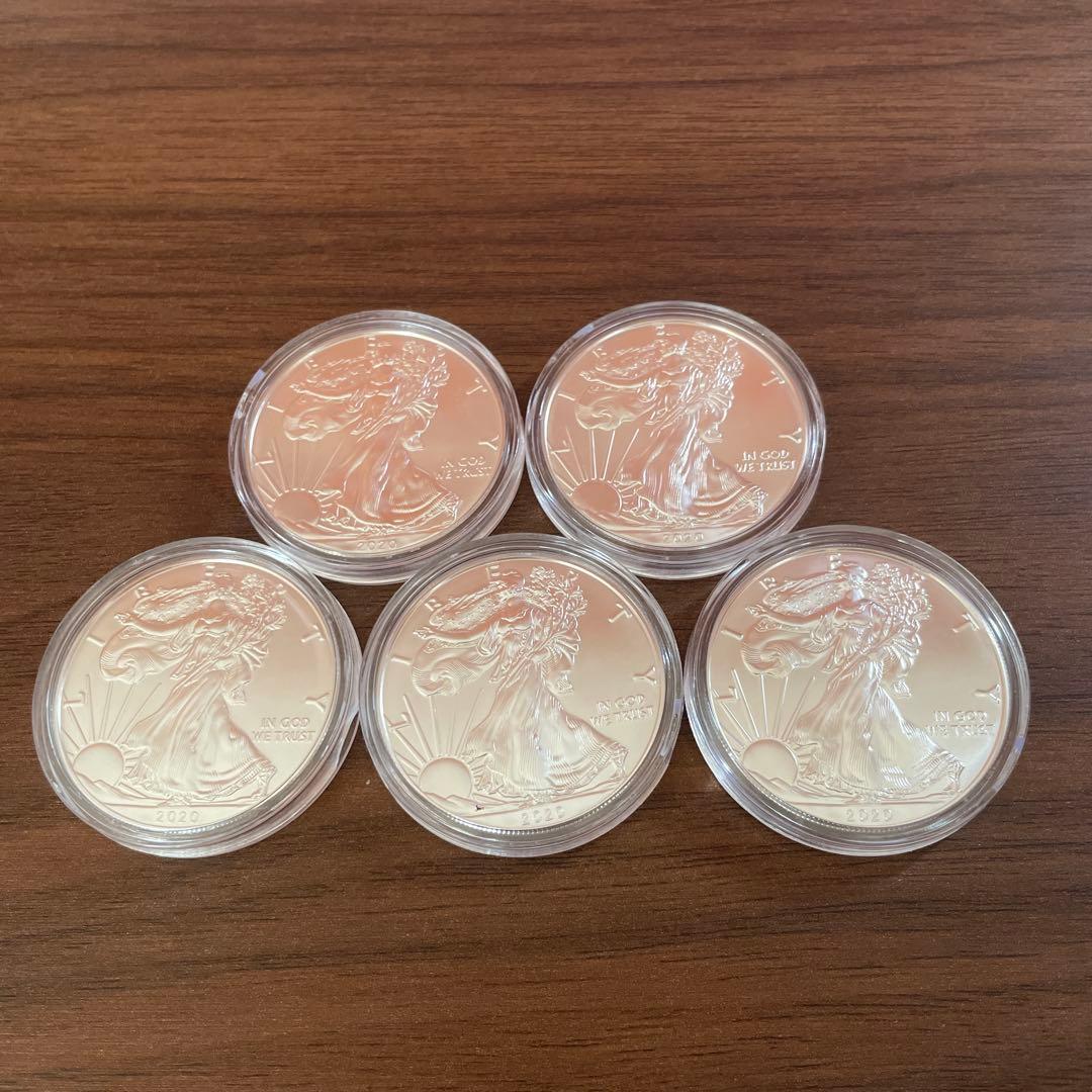 アメリカンイーグル　1オンス銀貨 2020年5枚セット