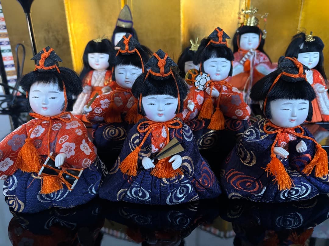 祐月作　木目込み人形　15人揃い