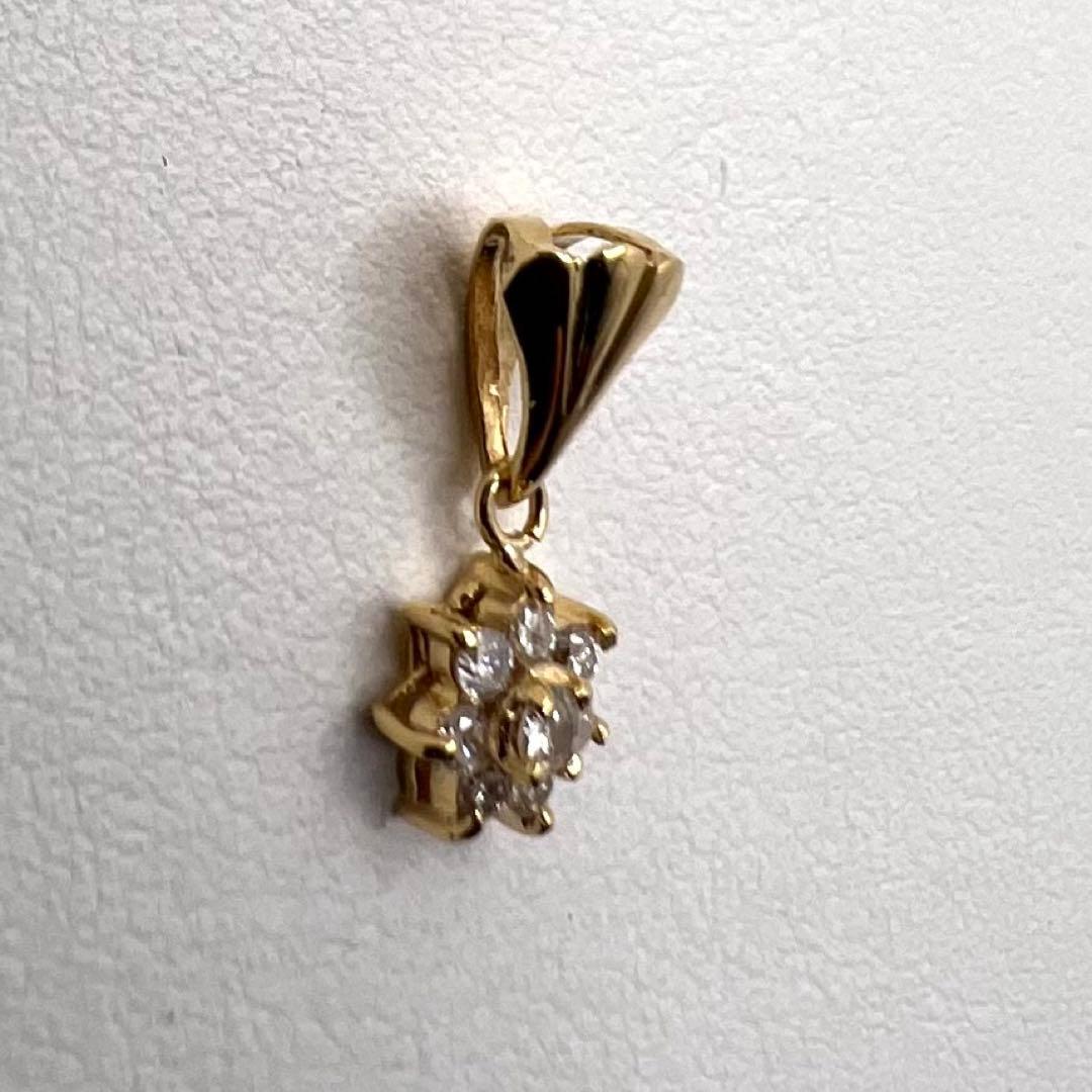 K18 ペンダント　トップ　ダイヤ8ps 0.42g ジュエリーマキ