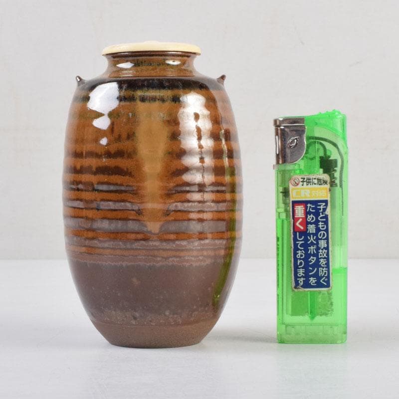 茶道具 高取焼 十三代高取八仙作 肩衝茶入 仕覆付 共