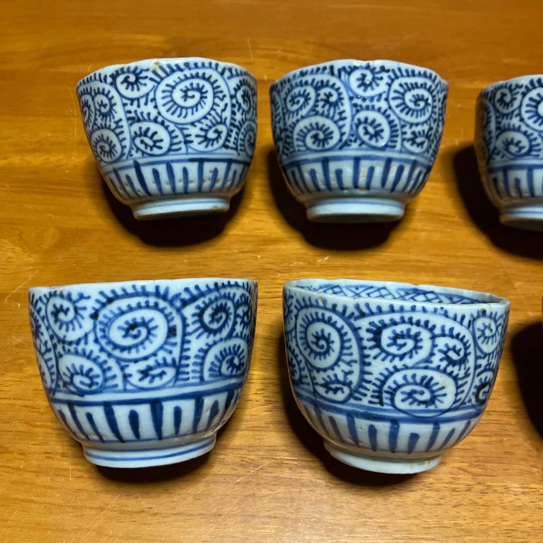 蛸唐草模様　蕎麦猪口　骨董品　アンティーク