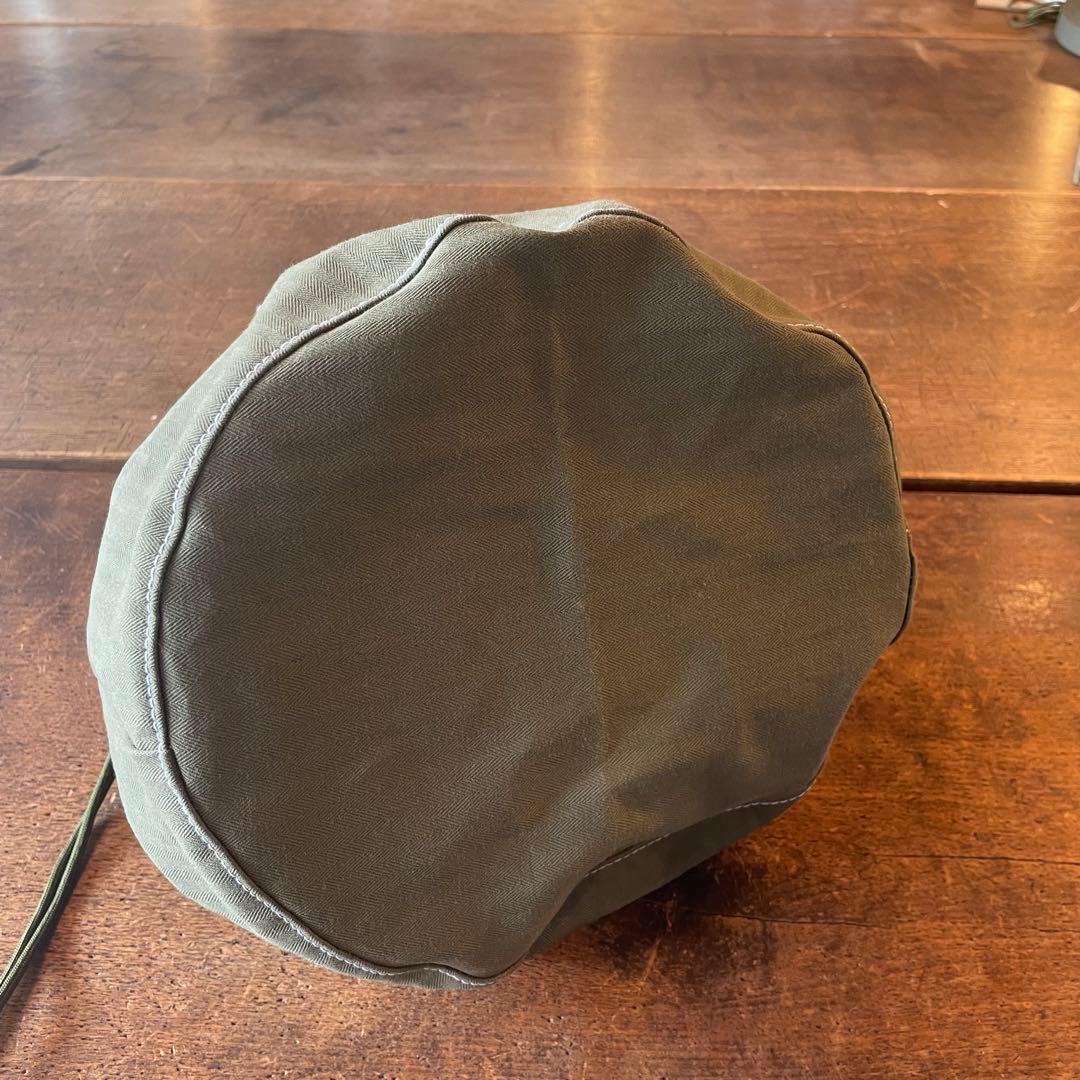 【巾着トートバッグ】ヘリンボーンツイル　ミリタリーカーキ　USARMY