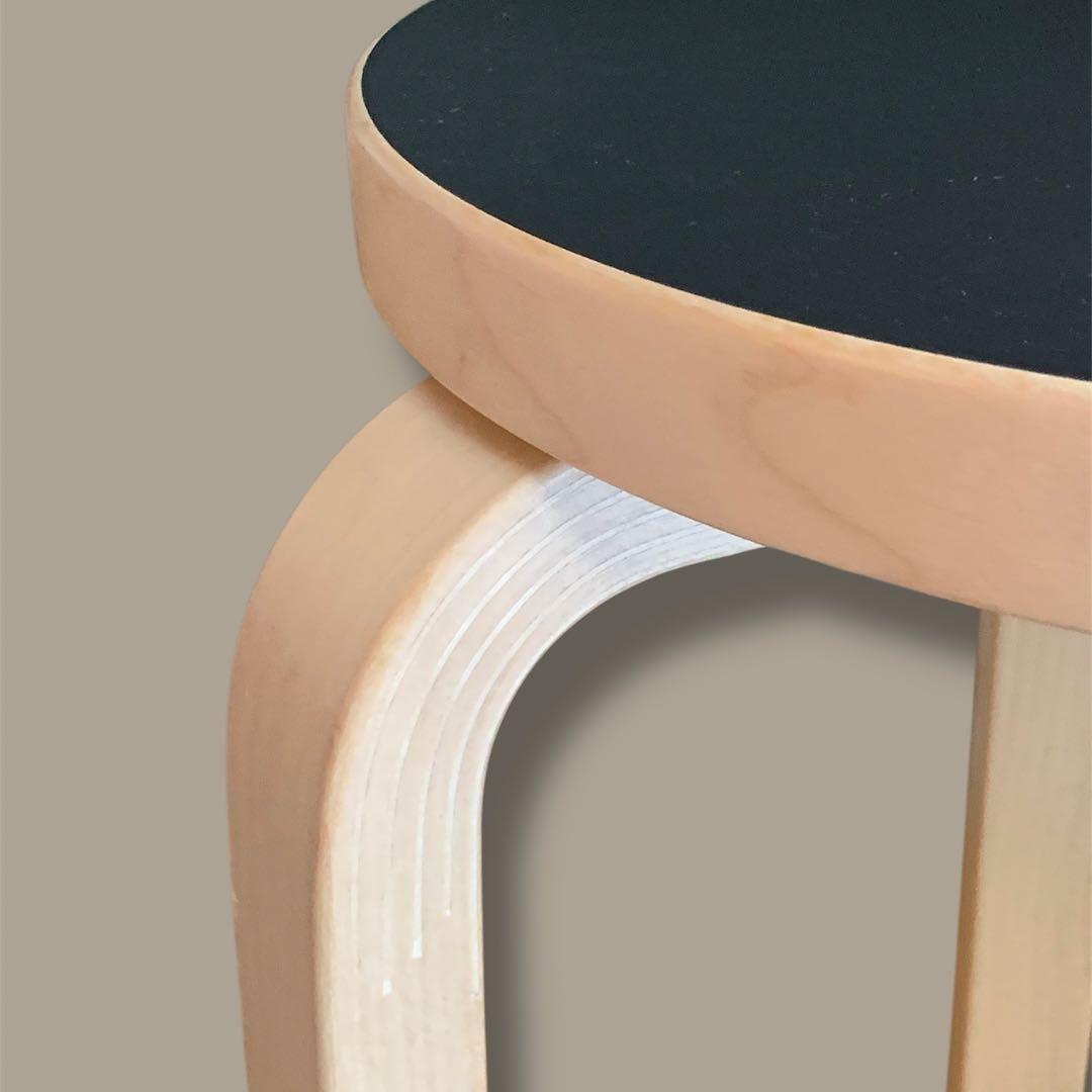artek stool60 ブラックリノリウム　Alvar Aalto