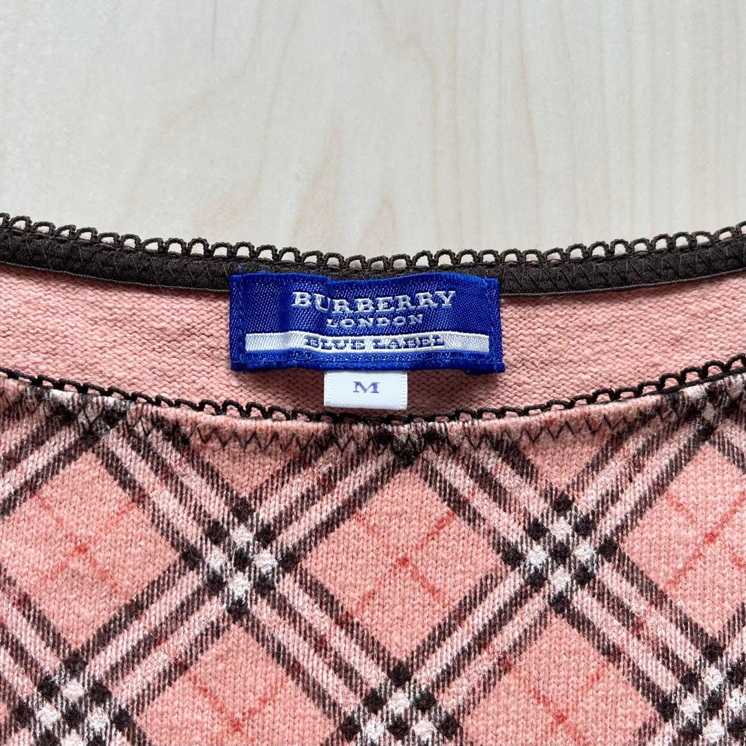 Y2K バーバリーブルーレーベル ノバチェック タンクトップ ヘンプコットン