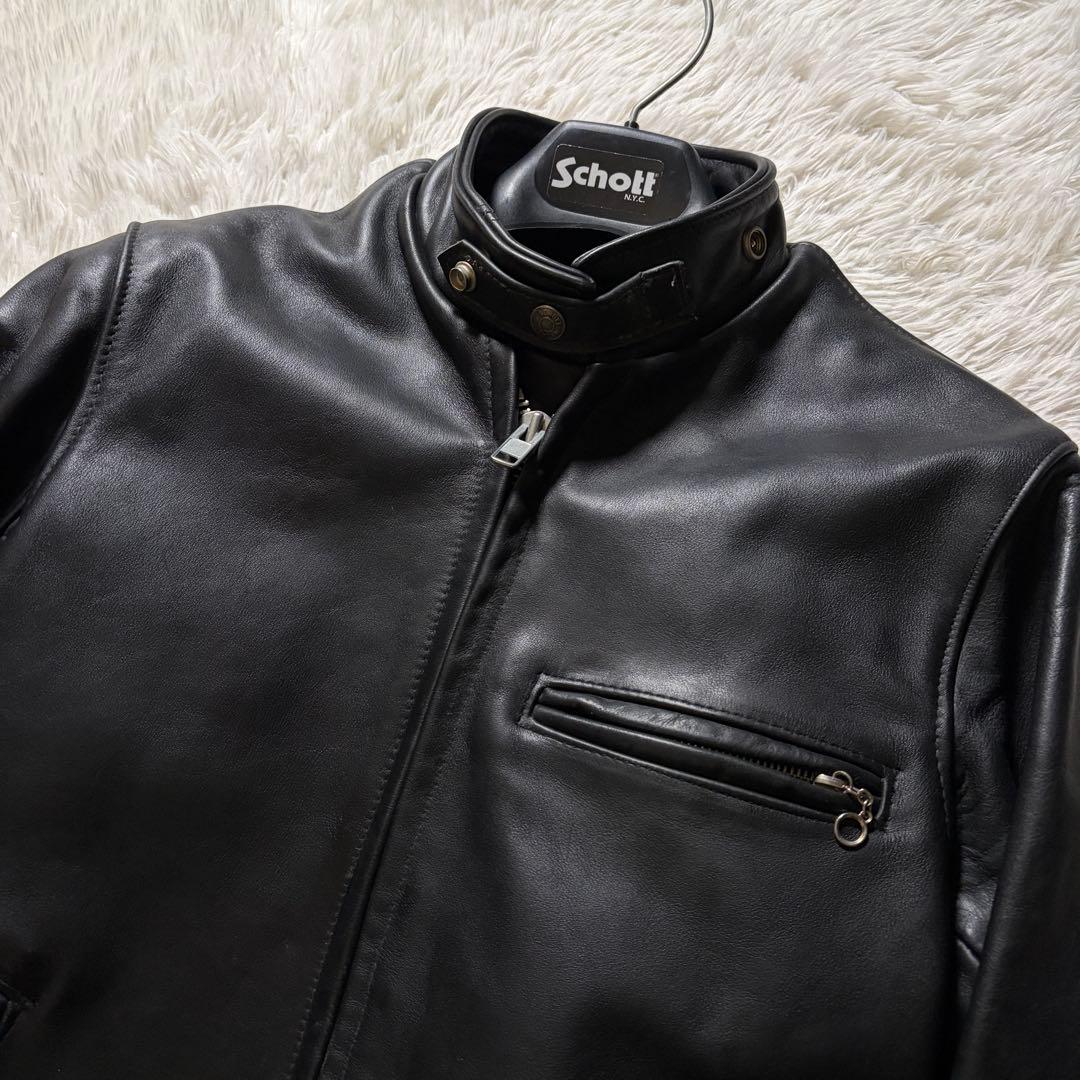 美品/希少✨schott ライダースジャケット シングル 641 ブラ