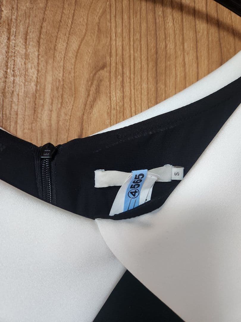 leja 配色アシンメトリービッグカラーベロアマーメイドシルエットドレス