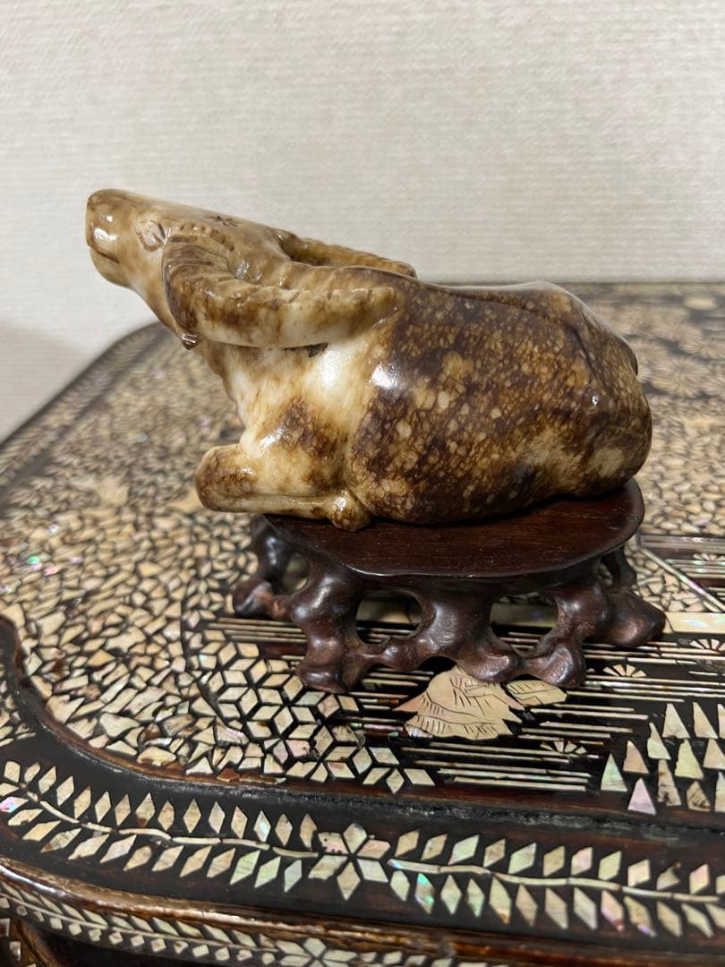 本日価格！！ 中国玉石彫刻 牛アンティーク骨董 【2424046909】