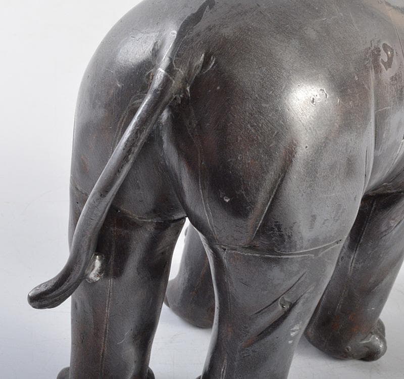 中国　あんちん製　象に唐子　置物　約1089g　M　R4775
