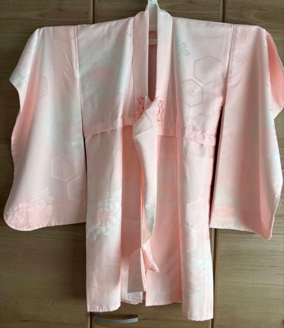 七五三　5歳〜7歳　オレンジ金色着物帯　帯幅14センチ